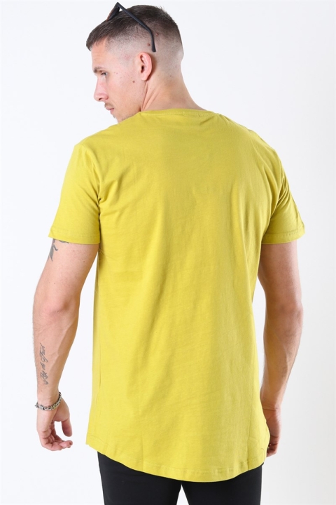 URBAN CLASSICS Shaped Long Tee Lemon Mustard