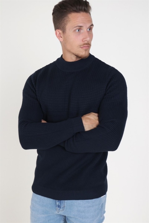 Selected Bubble High Neck Knit Dark Sapphire