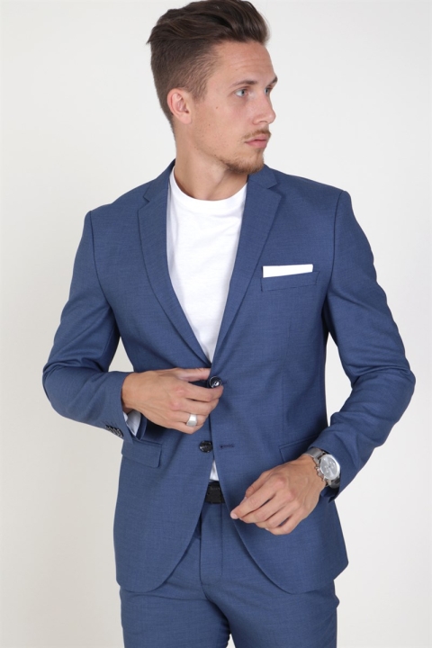 Selected Slim Mylo-Logan Blue Structure Blazer Dark Blue