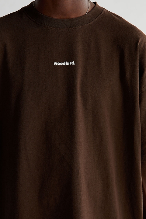 Woodbird Bose Mock Tee Brown