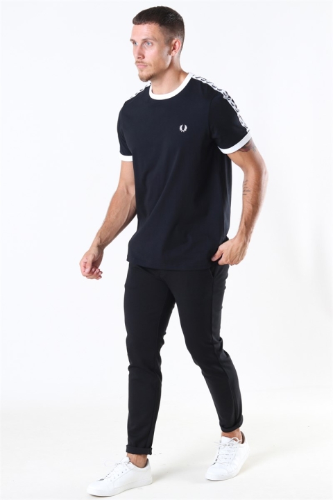 Fred Perry Taped Ringer T-Shirt Black