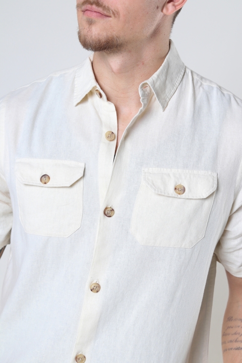 Denim project DP Linen ss shirt 135 CLOUD CREAM