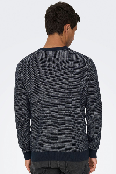 ONLY & SONS Morgan Regular Structure Crew Neck Navy Blazer