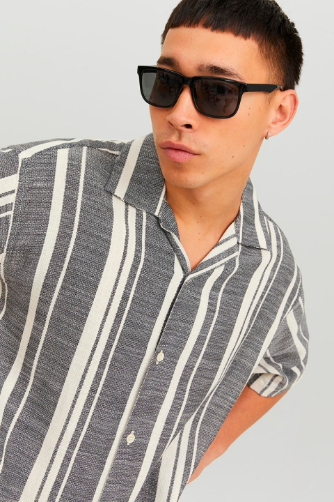 Jack & Jones JORCABANA STRIPE SHIRT SS LN Black