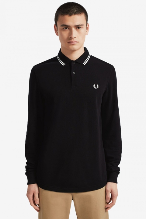 Fred Perry LS TWIN TIPPED SHIRT 102 Black