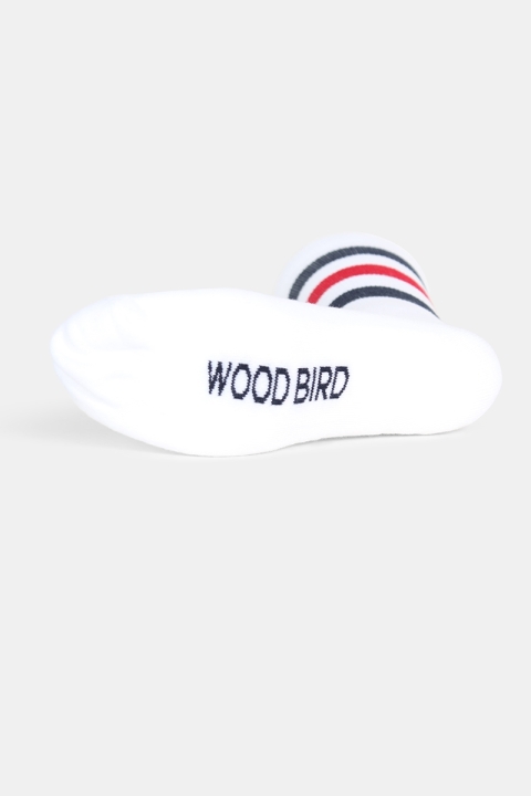 WoodBird Tennis Strømper White/Navy/Red