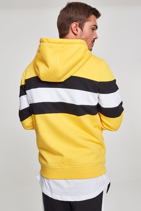 Urban Classics Chest Striped Hoodie Chromeyellow/ Black/ White