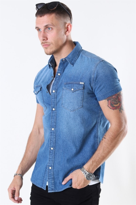 Jack & Jones Sheridan Shirt S/S Medium Blue Denim