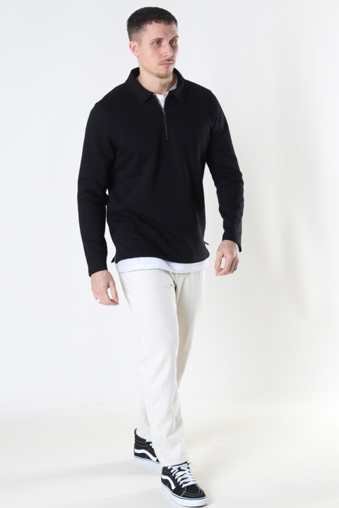 ONLY & SONS ONSMAC REG HALF ZIP SWEAT Black