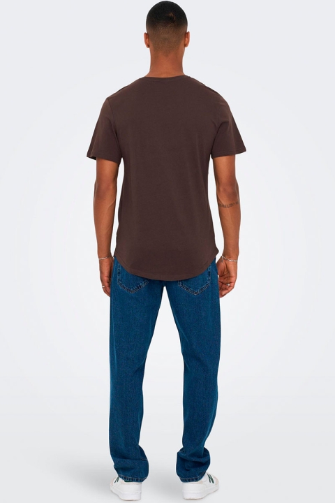 Only & Sons MATT LONGY SS TEE Seal Brown