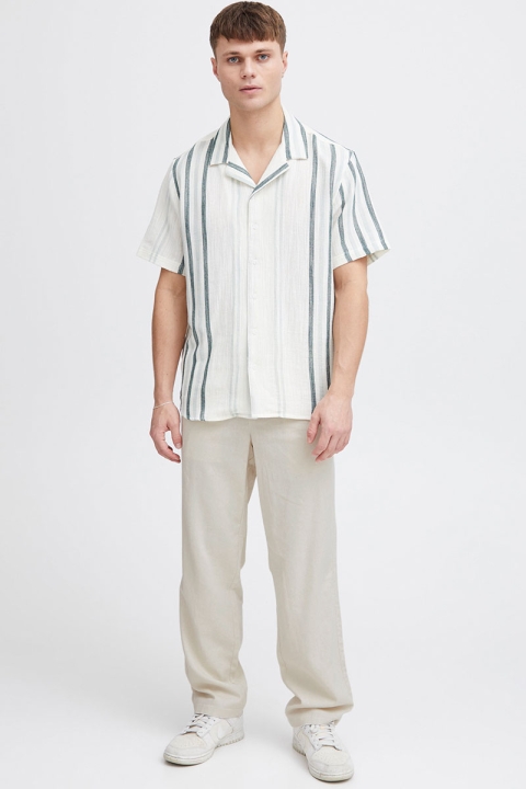 Allan Elasticated Linen Trousers Oatmeal