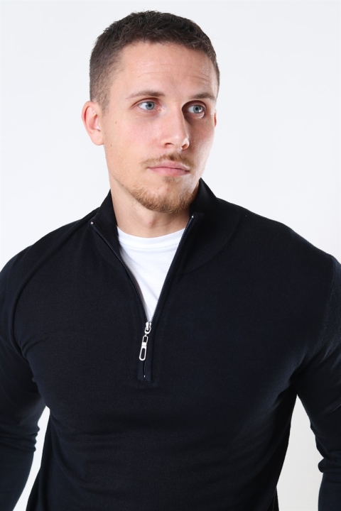 Jeff Argento Half Zip Strik Black