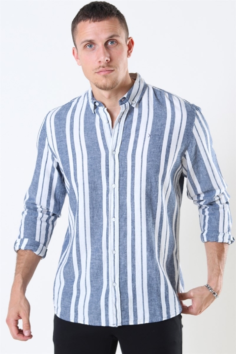 Clean Cut Sälen 146 LS Shirt Blue/Off White