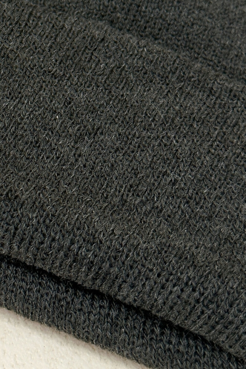 Urban Classics Leatherpatch Long Beanie Charcoal