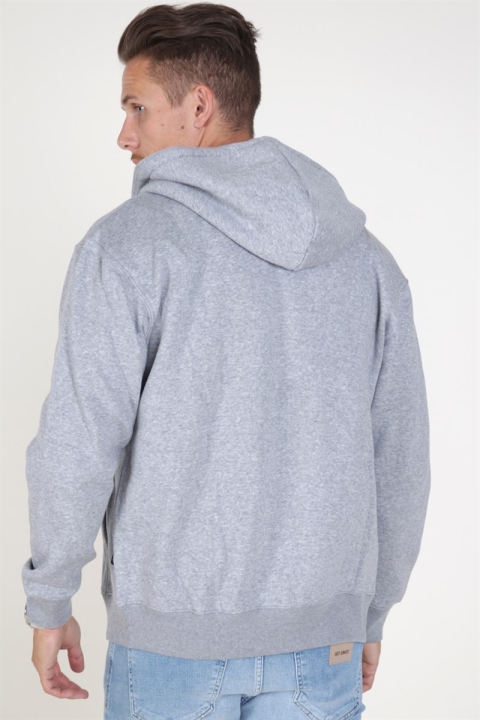 Jack & Jones Soft Sweatshirts Zip Hood Light Grey Melange