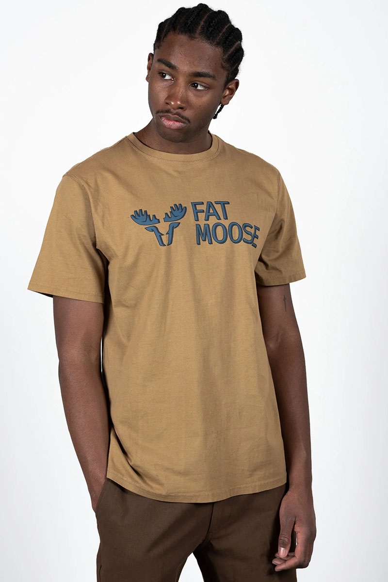 Troende Destruktiv længst Fat Moose FM Logo Organic Tee Dark Khaki