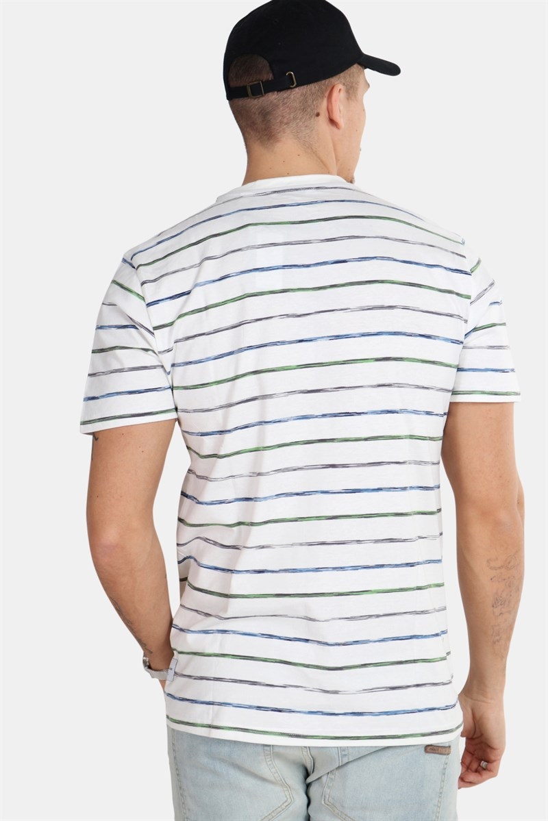 Only Sons Leonard Stripe Ss T Shirt White