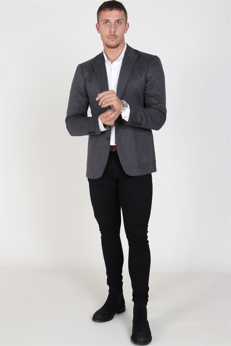 Blazer dark grey hotsell
