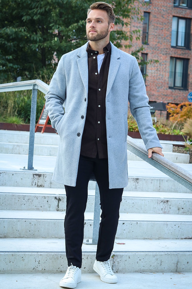 Light grey online wool coat
