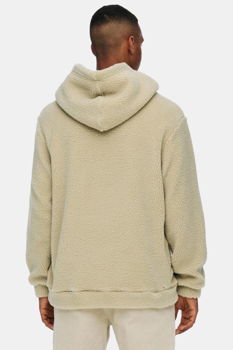 ONLY & SONS ONSREMY REG TEDDY HOODIE SWEAT Pelican