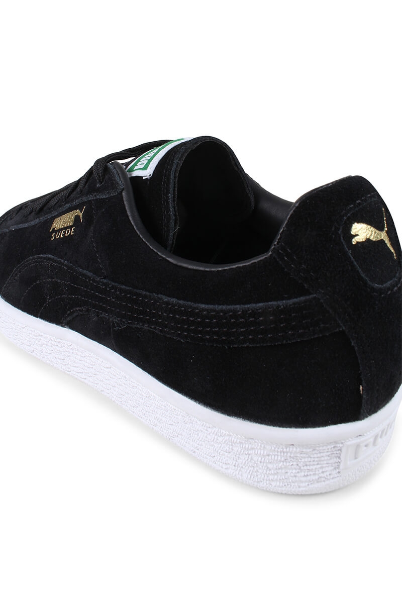 puma suede black gold white