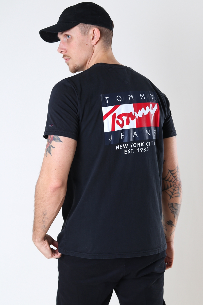 maandelijks operatie middelen TOMMY JEANS TJM VINTAGE FLAG SIGNATURE TEE Black