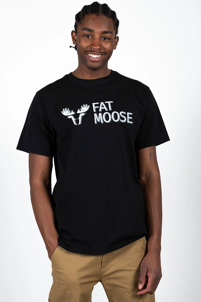 Miniature afskaffe bestemt Fat Moose FM Logo Organic Tee Black