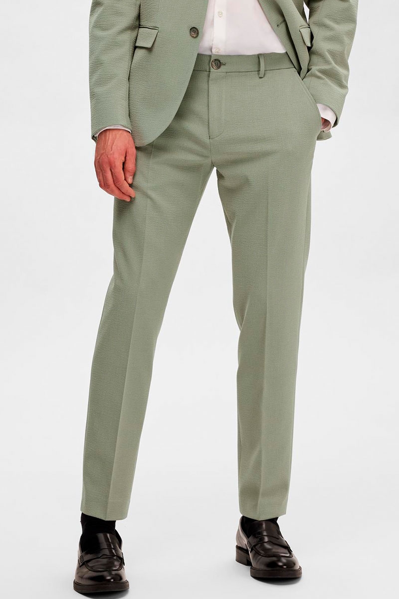 Green seersucker sales pants