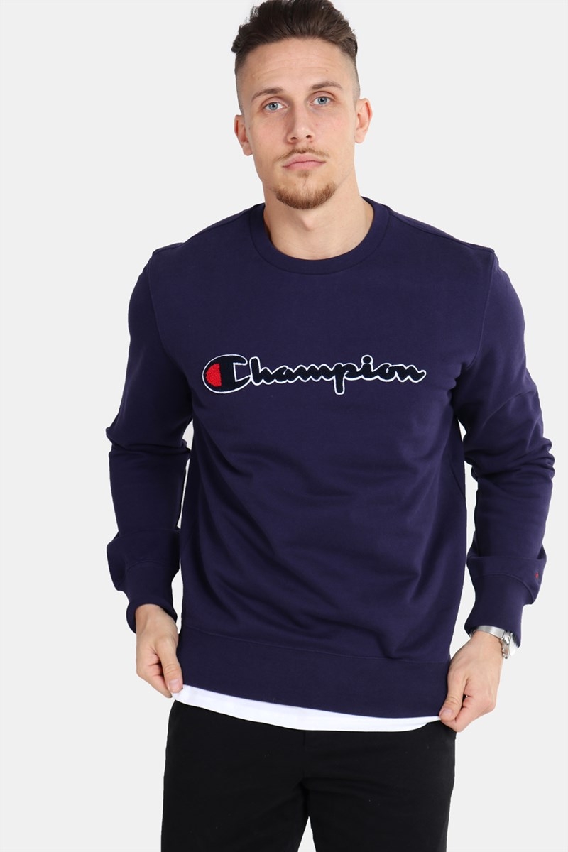 Føde Kommandør tyktflydende Champion Crewneck Sweatshirt Dark Blue