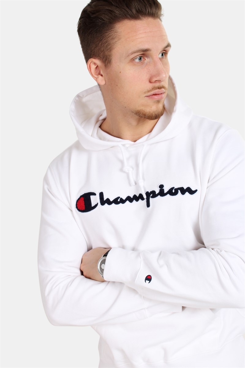 Champion pullover hot sale hoodie white