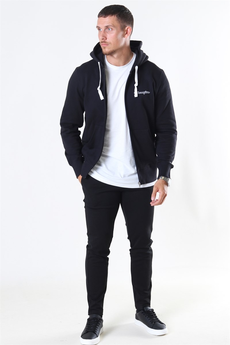 Zip Champion Sweatshirt Hooded Full Black