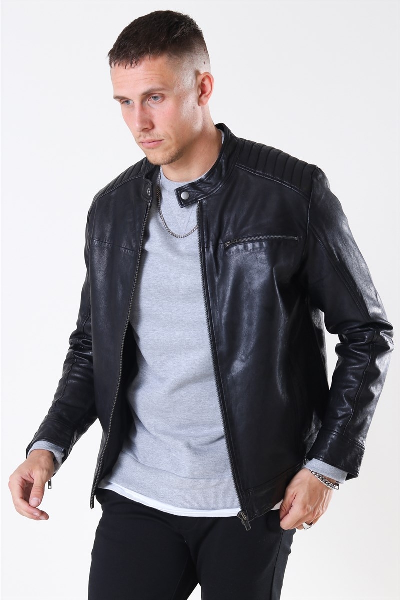 Only & Sons Fonda Leather Jacket Black