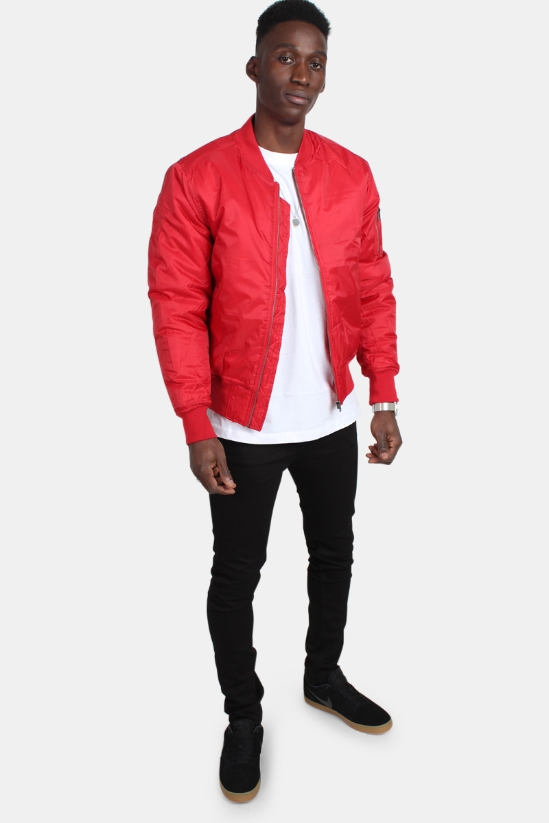 Urban Classics Basic Bomber Jacket fire red -  - Online Hip  Hop Fashion Store