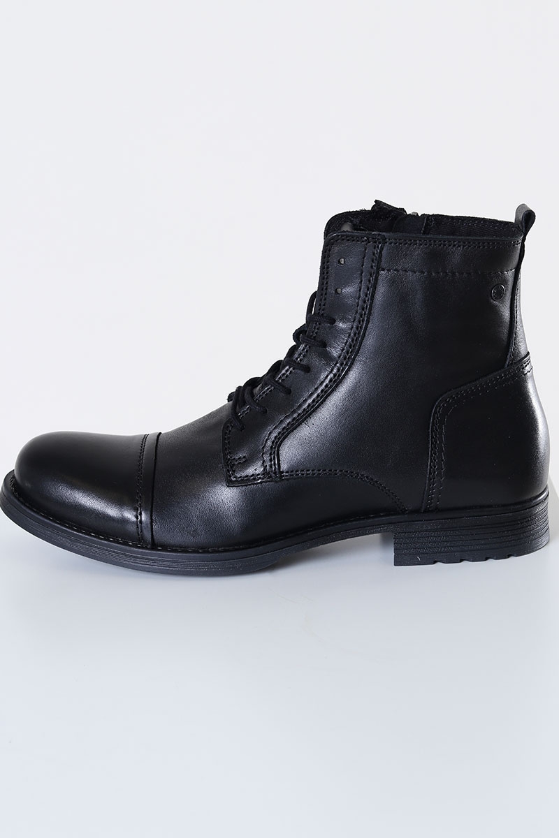 Jack Jones RUSSEL LEATHER BOOTS Anthracite