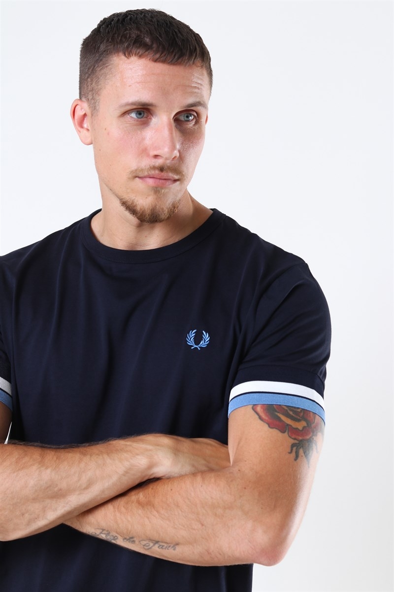 Fred perry bold tipped t sales shirt navy