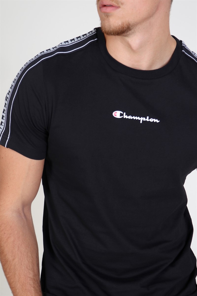 varemærke Bonde Arthur Conan Doyle Champion Stripe C Logo Crewneck T-shirt Black