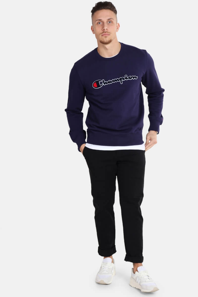 Føde Kommandør tyktflydende Champion Crewneck Sweatshirt Dark Blue