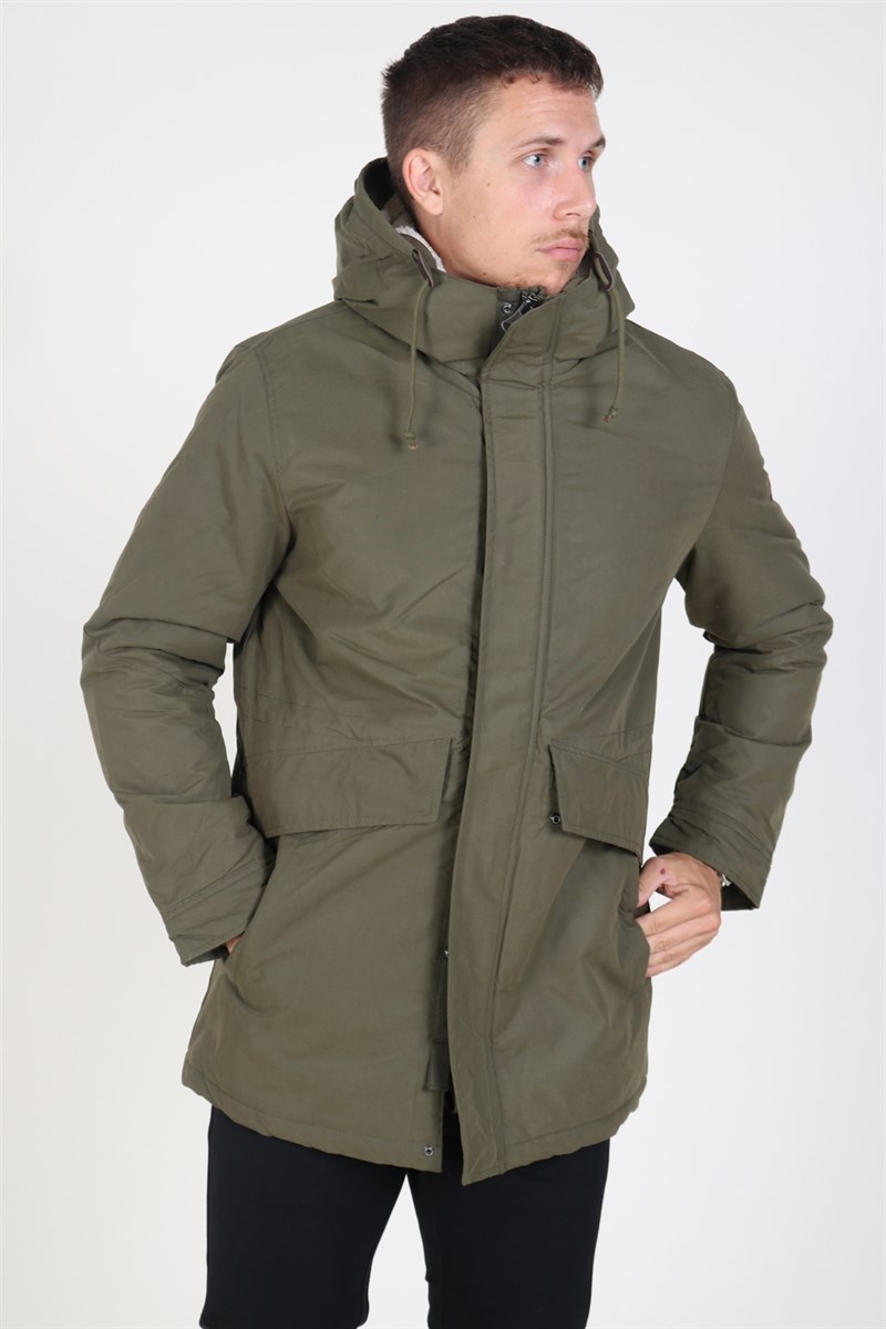 Jack u0026 Jones Wetford Parka Jacket Olive Night