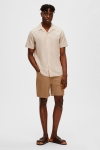 Selected SLHREGNEW-LINEN SHIRT SS RESORT W Kelp