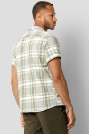 Clean Cut Copenhagen Bowling Checked Shirt SS Dusty Green W. Ecru