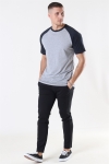 Basic Brand Raglan T-shirt Oxford Grey/Heather Black