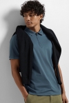 Selected Fave Zip Polo SS Bering Sea