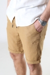 Solid SDTruc Shorts Linen Dull Gold