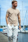 Kronstadt Johan Linen S/S shirt Sand