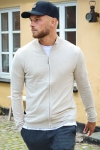 JEFF LAUGE FULL ZIP CARDIGAN Beige