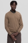 Selected Berg Knit V-Neck LS Teak