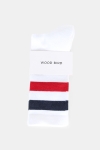 WoodBird Tennis Strømper White/Navy/Red