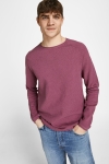 Jack & Jones HILL KNIT CREW NECK Hawthorn Rose Twisted