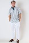 Selected Reg New Linen Shirt SS Stripe Desert Sage