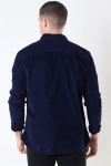 Selected Reg Henley Fløjls Shirt LS Maritime Blue
